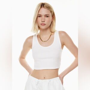 TNA Aritzia NWT white ribbed cropped tank size small
